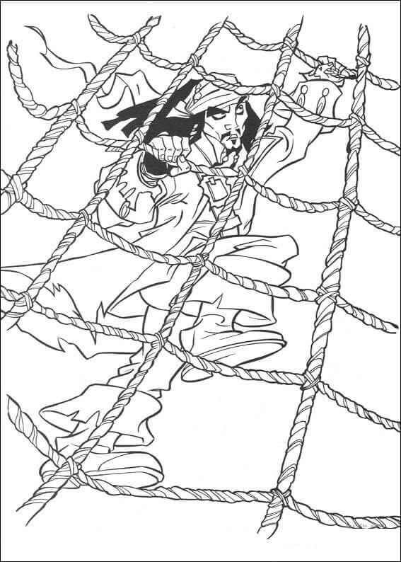잭이 등반하는 캐리비안의 해적 coloring page