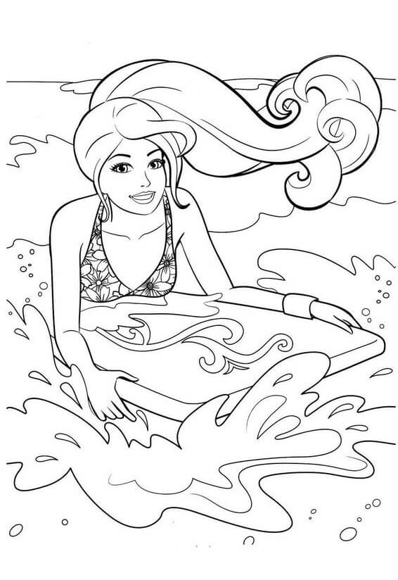 재미있는 바비 수영 coloring page