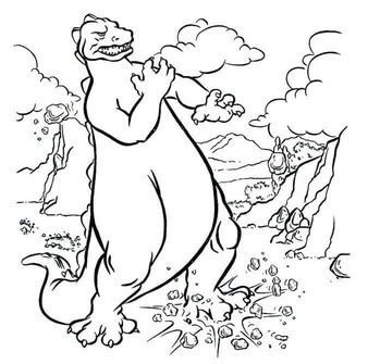 재미있는 고질라 공격 coloring page