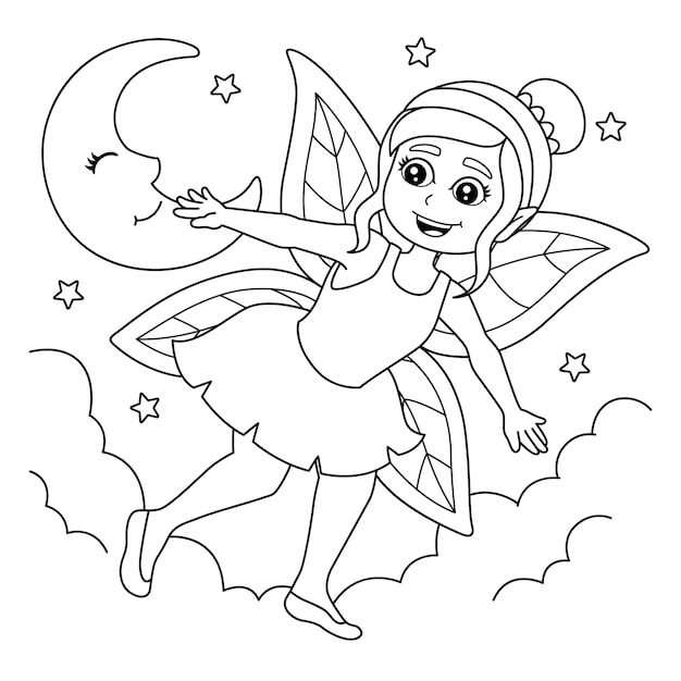 재미있는 작은 비행요정 coloring page