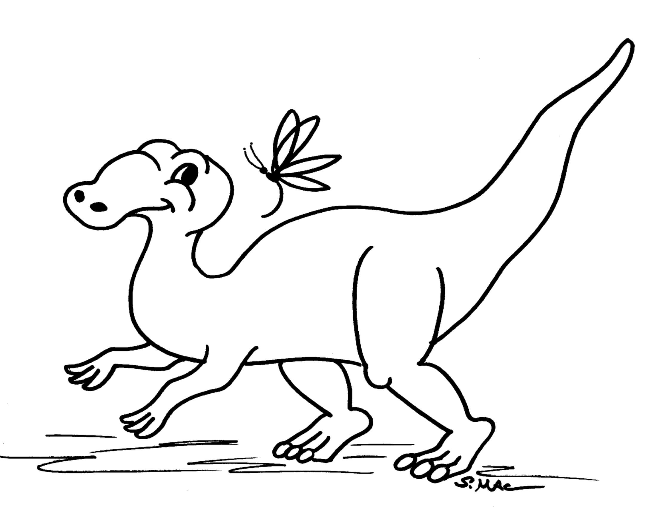 잠자리와 공룡 coloring page