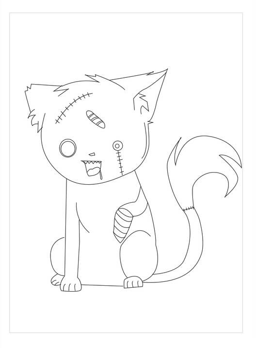 좀비 고양이 coloring page