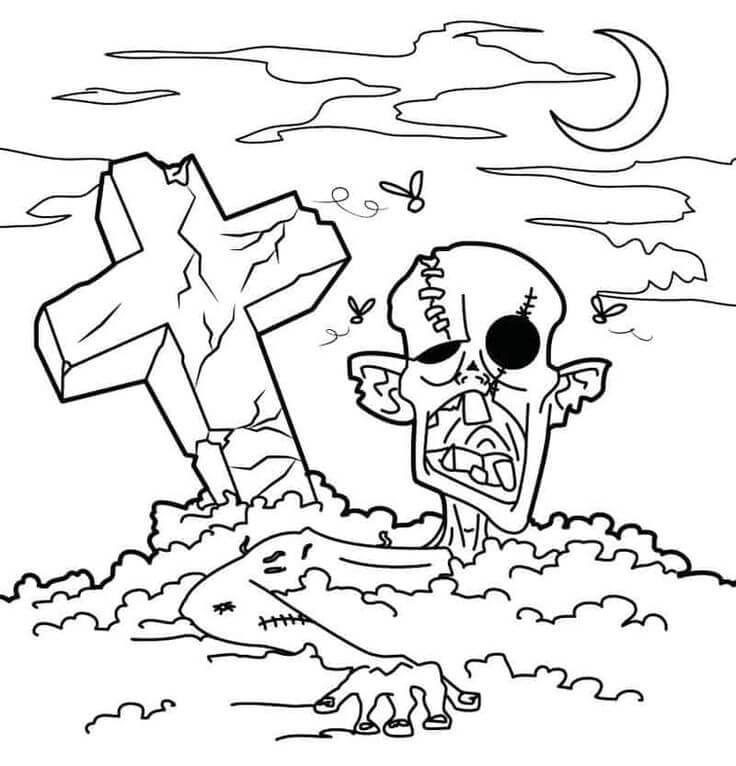 좀비 무덤 coloring page