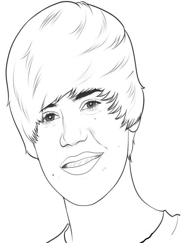 Justin Bieber 가수 coloring page