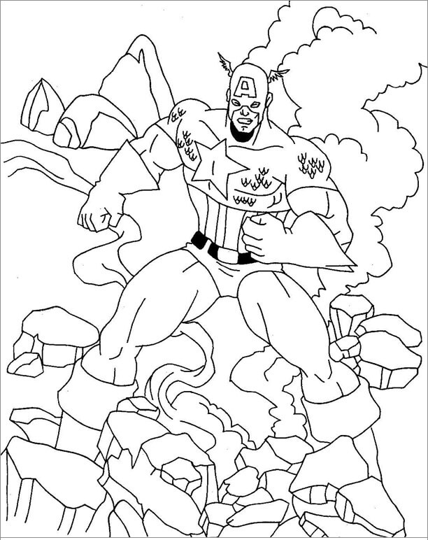 캡틴 아메리카 무료 그래픽 coloring page