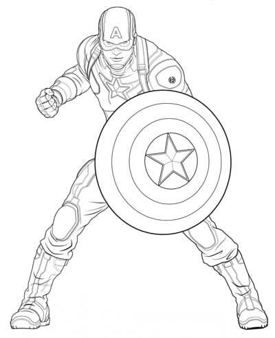 캡틴 아메리카 파이팅 coloring page