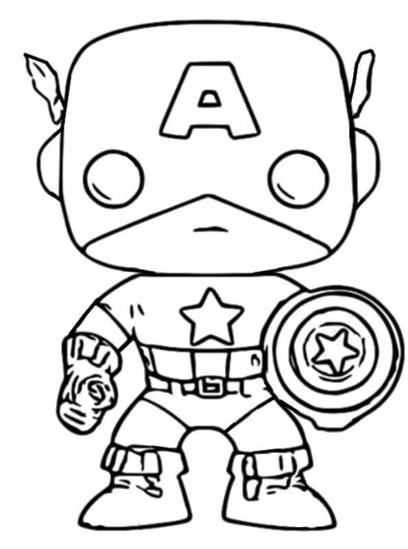 캡틴 아메리카 펀코 팝스 coloring page