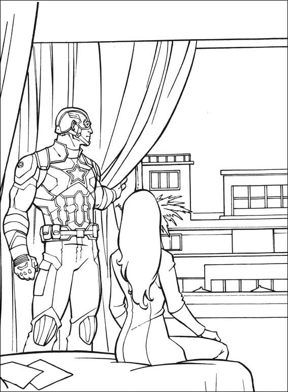 캡틴 아메리카가 숨어있다 coloring page