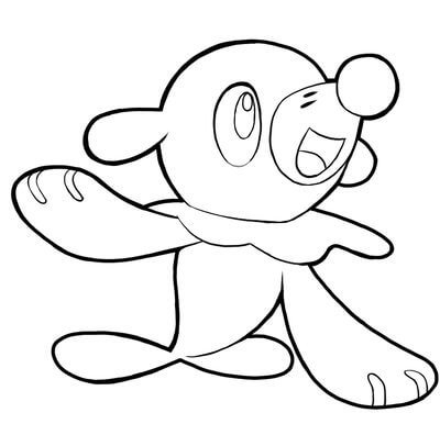 Kawaii Popplio coloring page