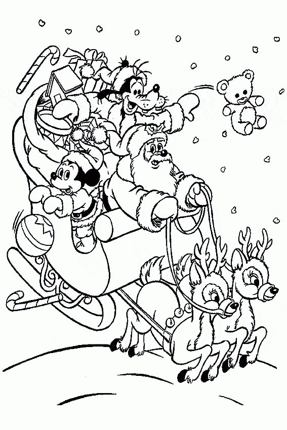 크리스마스 휴일에 산타 클로스 coloring page