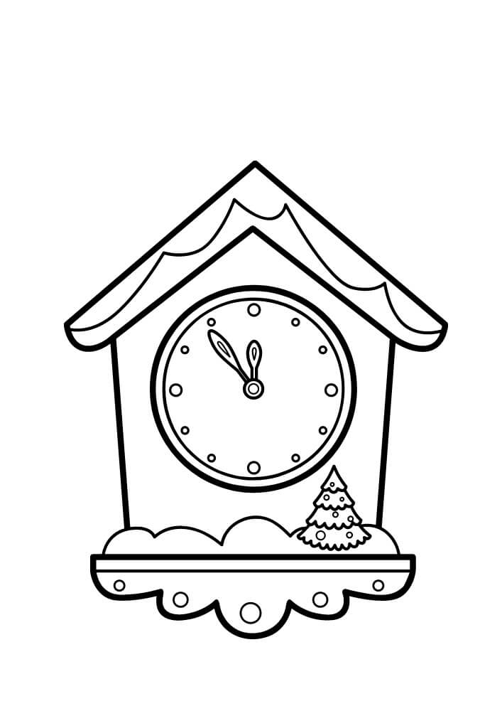 크리스마스 시계 coloring page