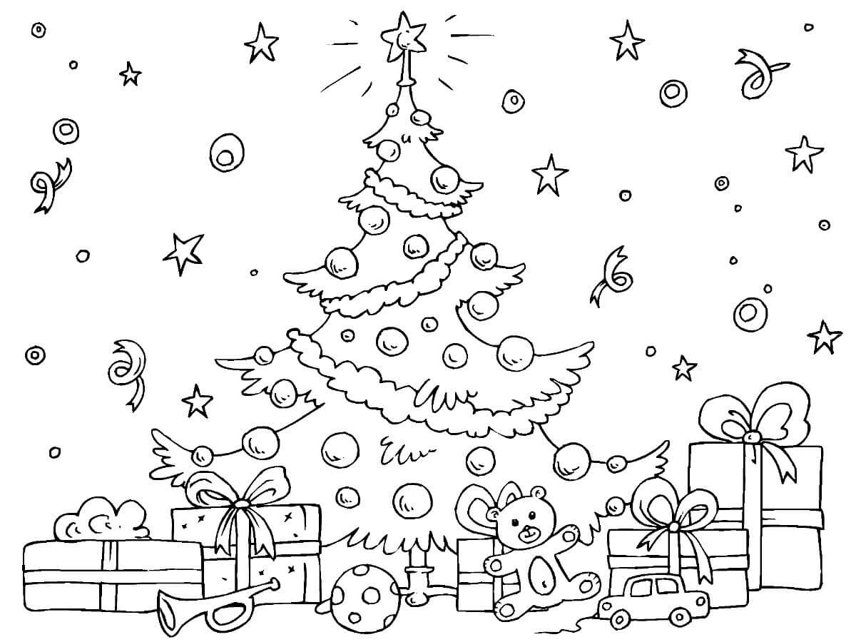 큰 크리스마스 트리 coloring page
