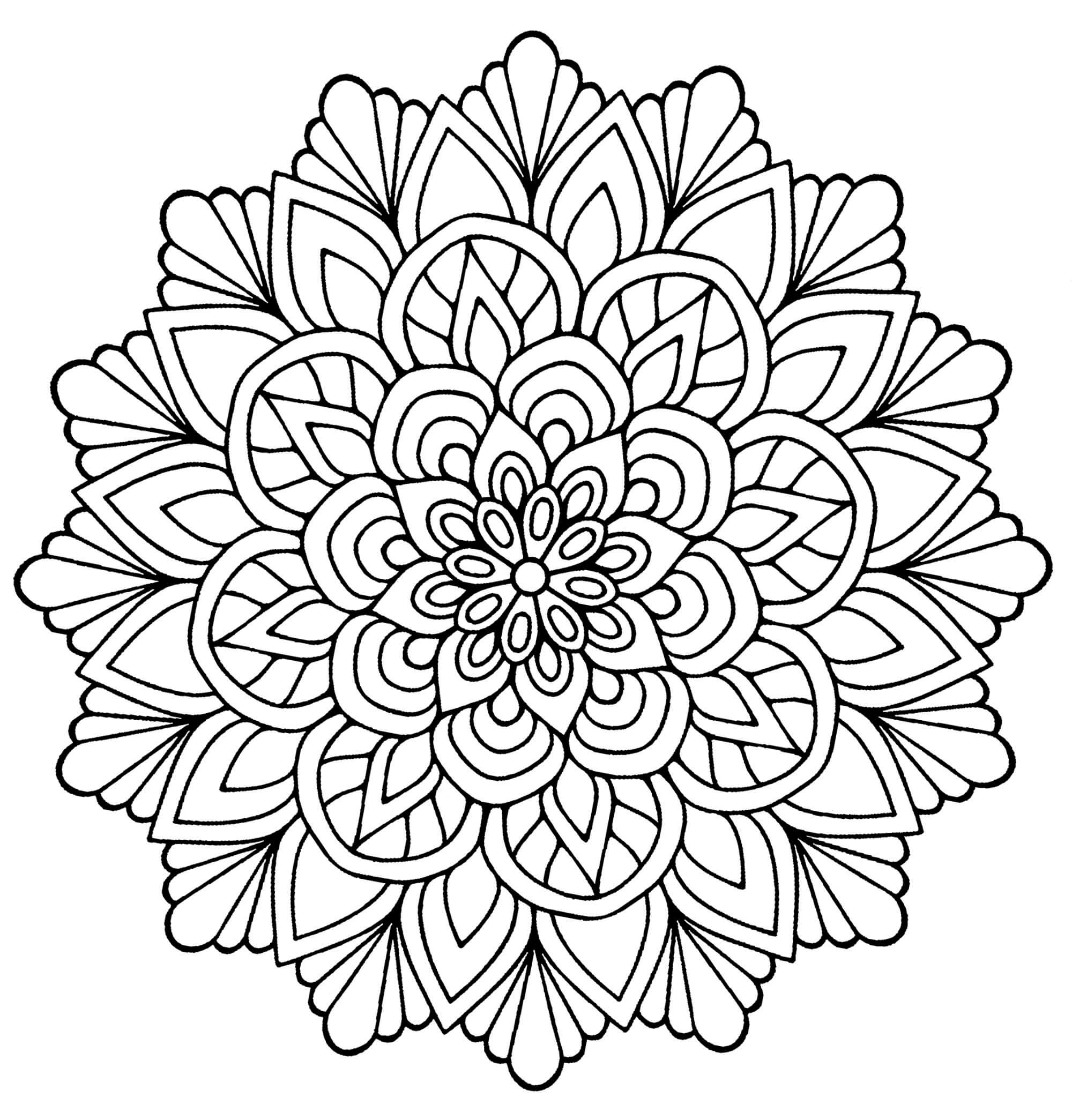 꽃 만다라 무료로 인쇄 가능 coloring page
