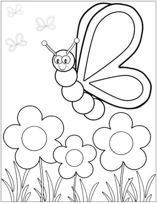 꽃과 나비 – 시트 59 coloring page