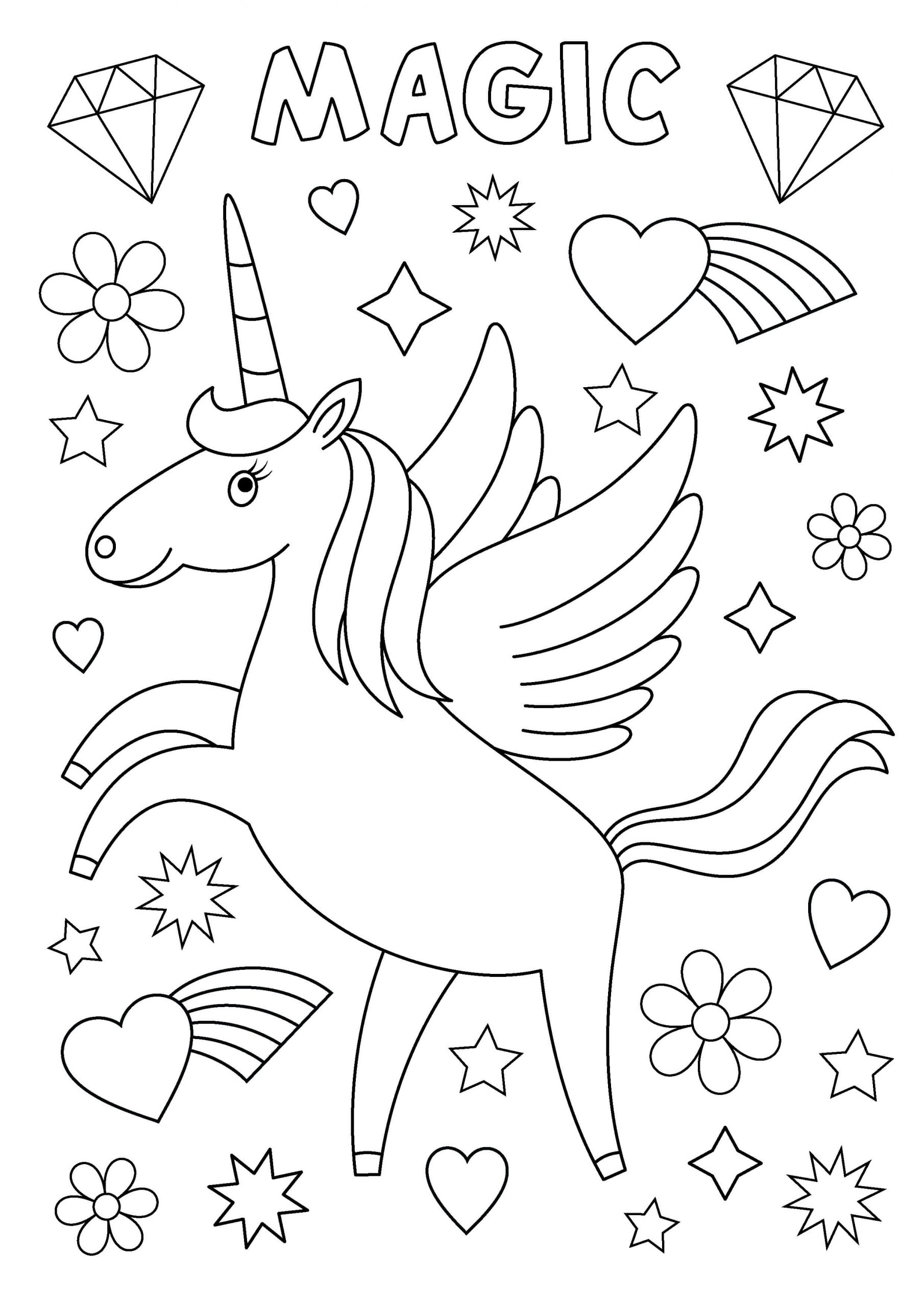 매직 유니콘 포스터 coloring page