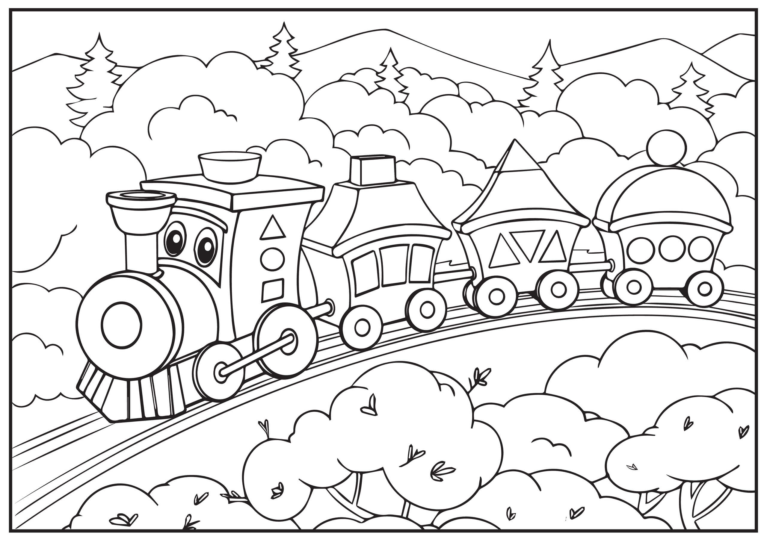 만화 기차 coloring page