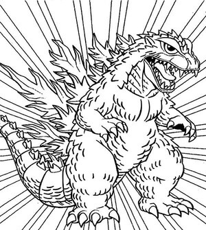 만화 고질라 coloring page