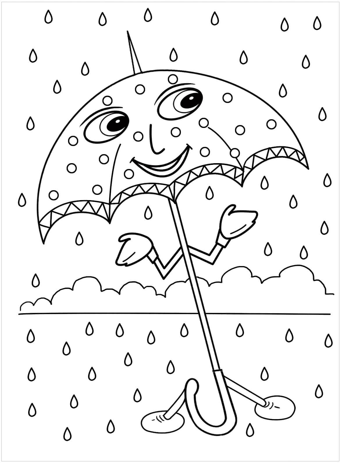 만화 우산 coloring page