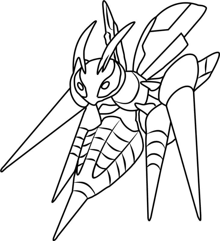 Mega Beedrill Pokemon coloring page