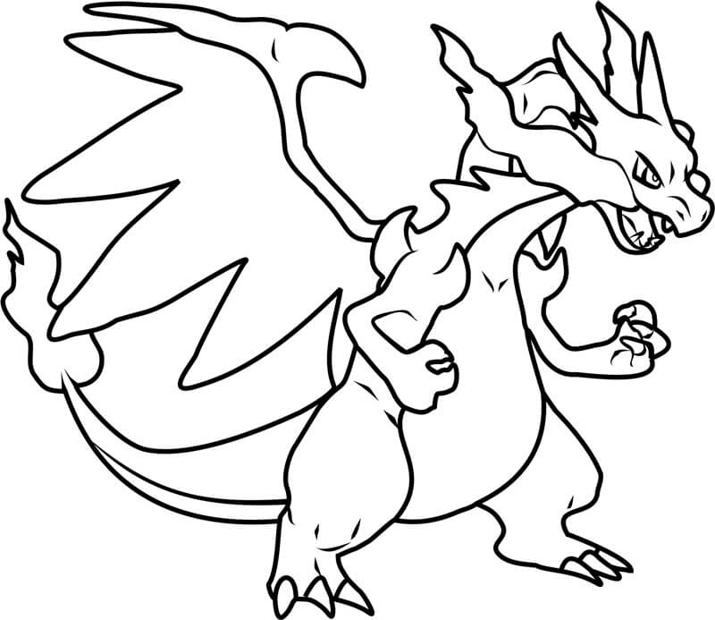 Mega Charizard X coloring page