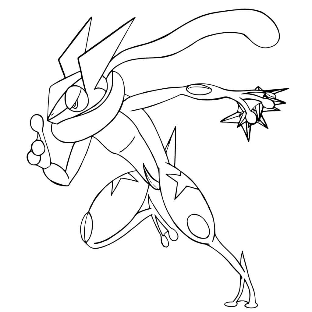 Mega Greninja Attack coloring page