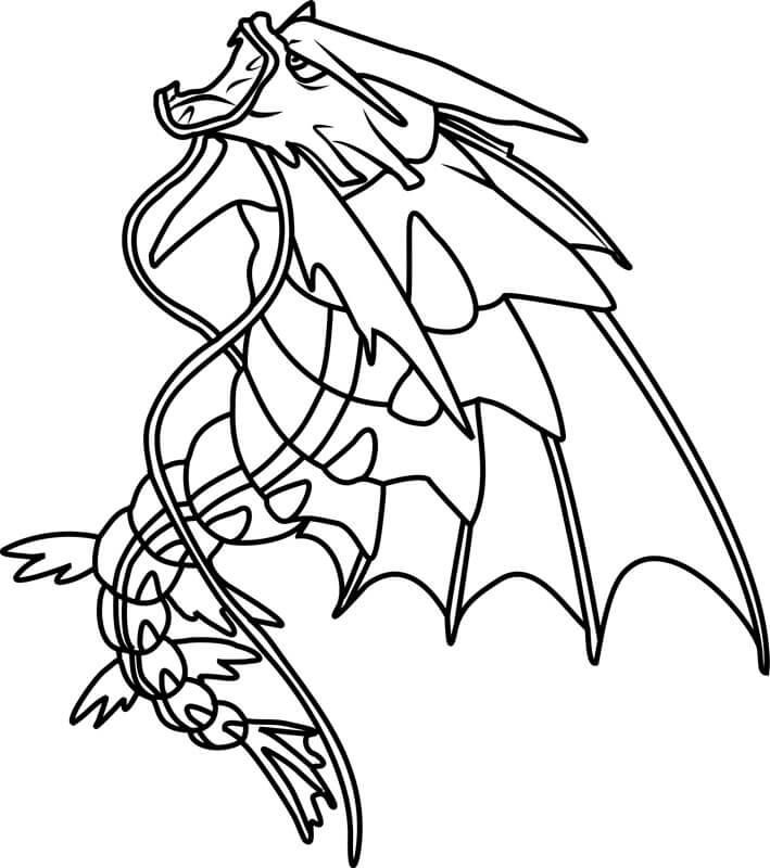 Mega Gyarados Pokemon coloring page