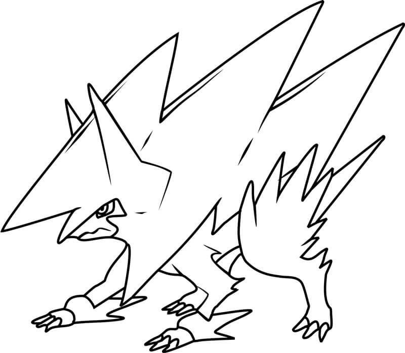 Mega Manectric Pokemon coloring page