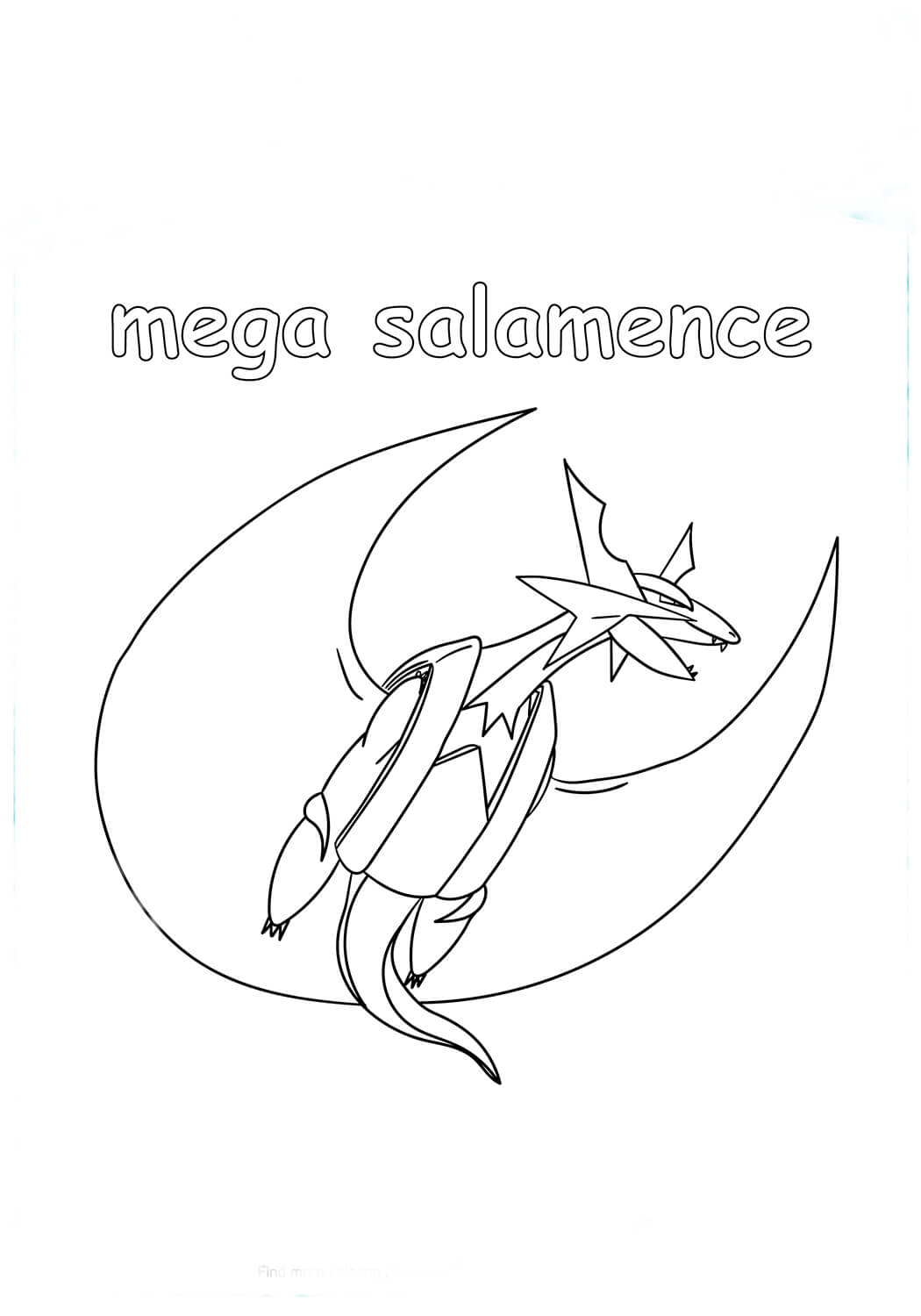 Mega Salamence Flying coloring page