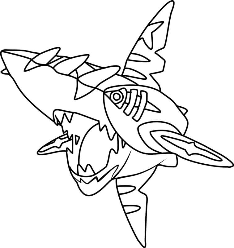Mega Sharpedo Pokemon coloring page