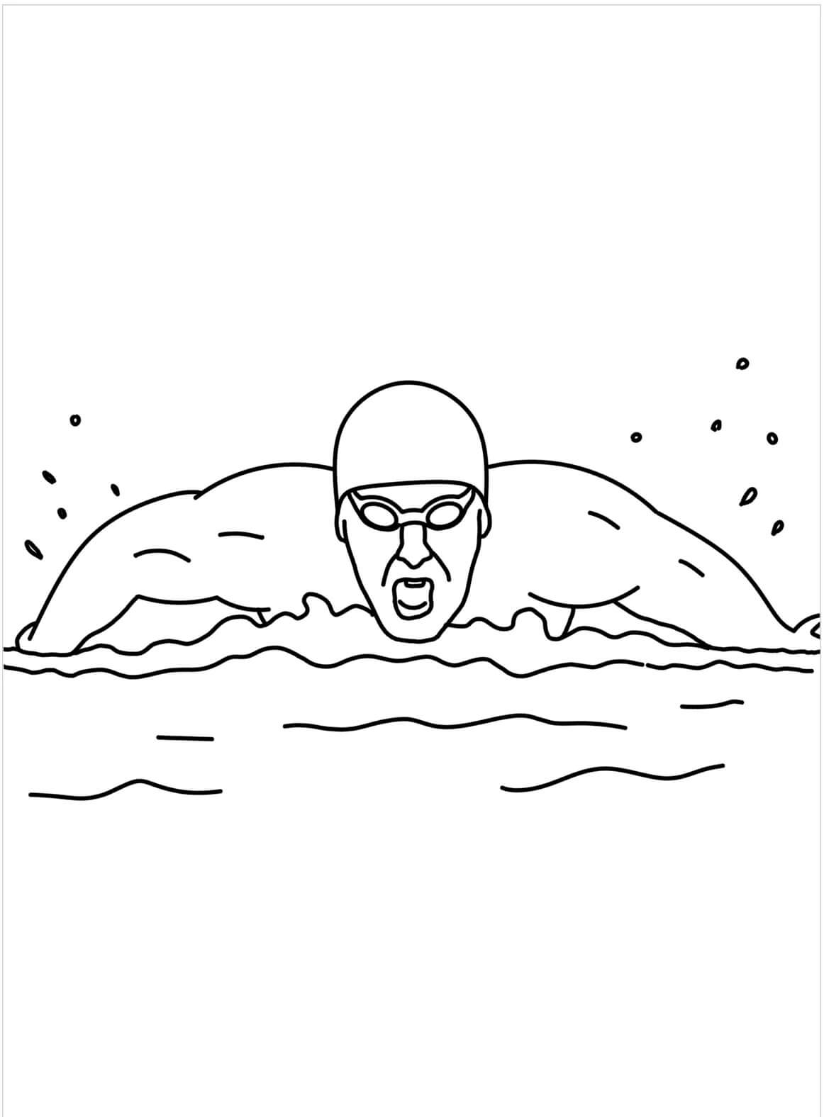멋진 수영선수 coloring page