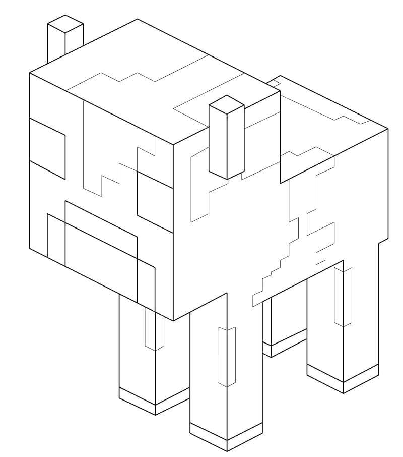 Minecraft의 아기 소 coloring page