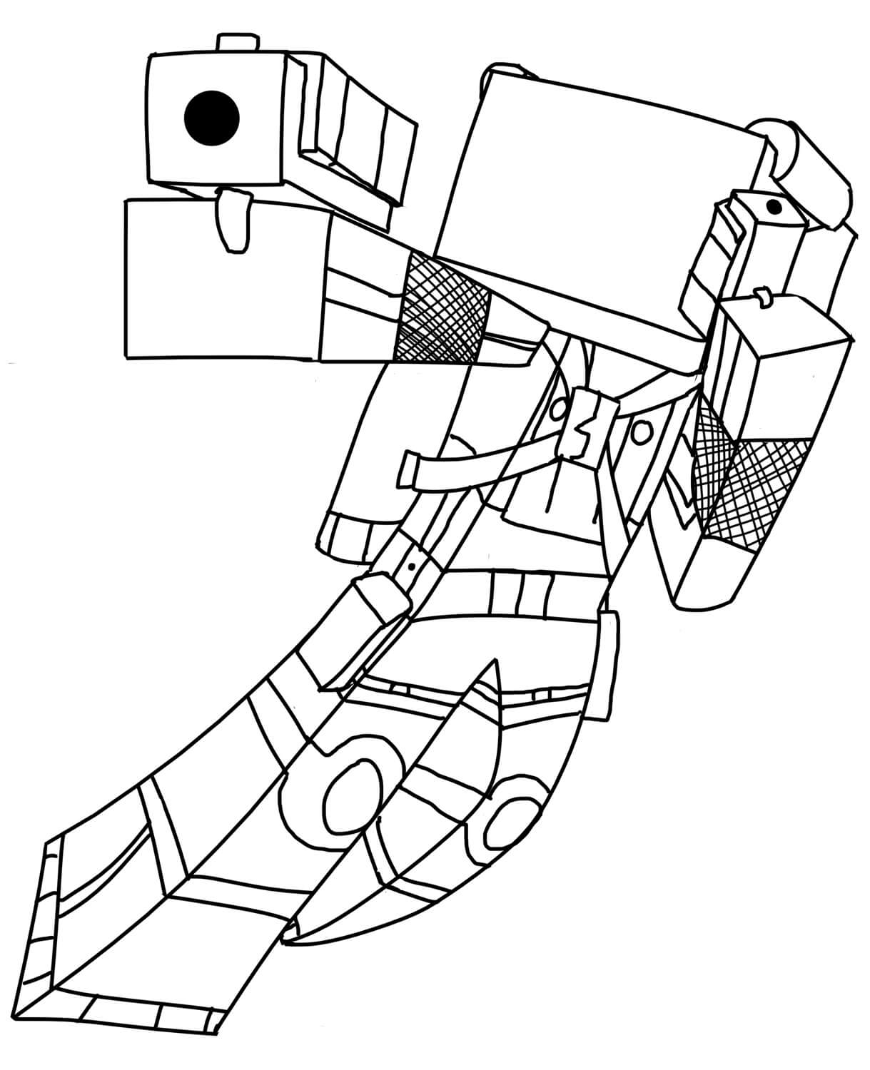 Minecraft의 사수 coloring page