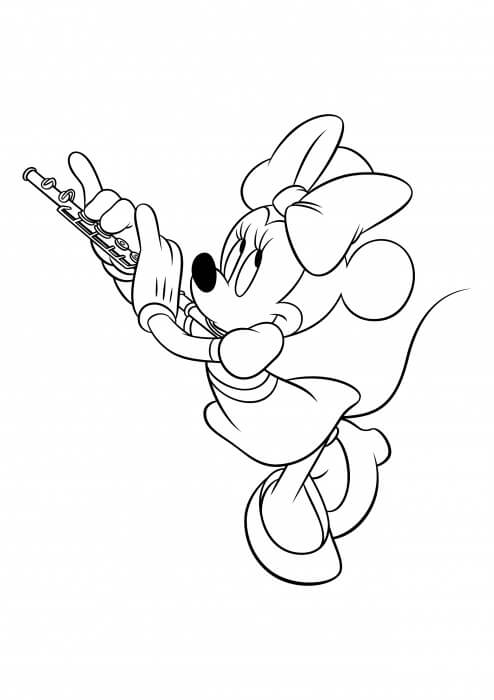 미니 마우스가 플루트를 연주하다