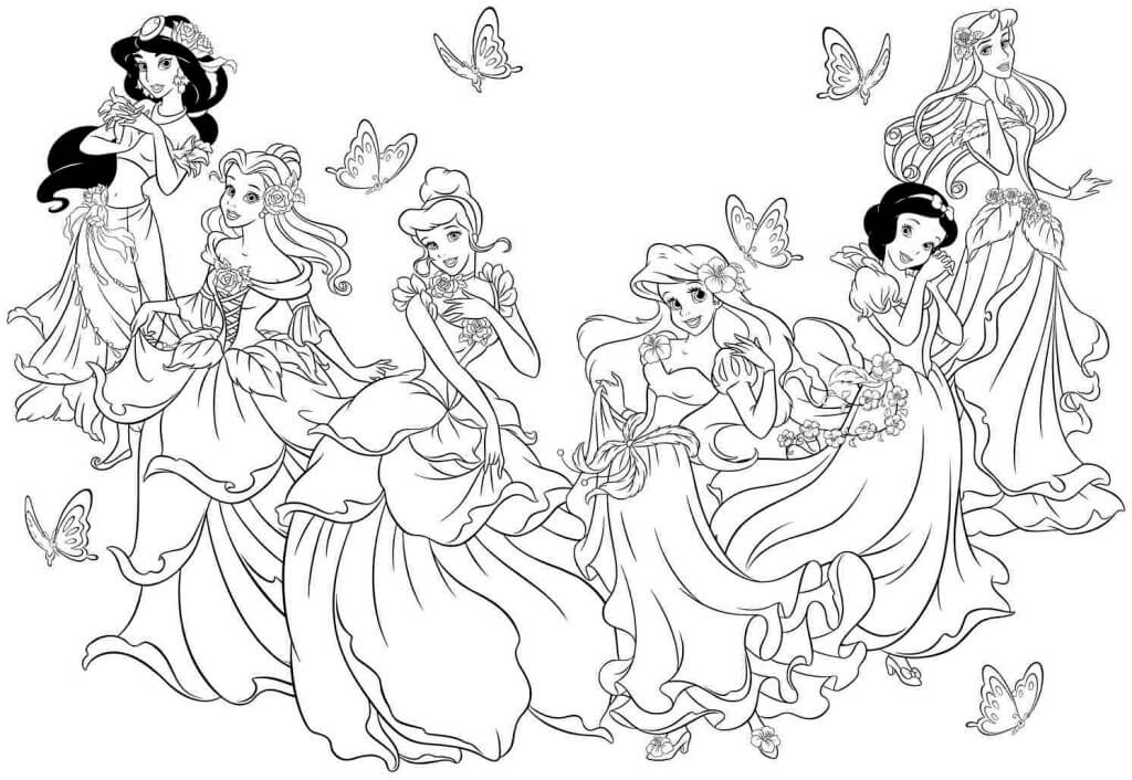 모든 디즈니 프린세스 coloring page