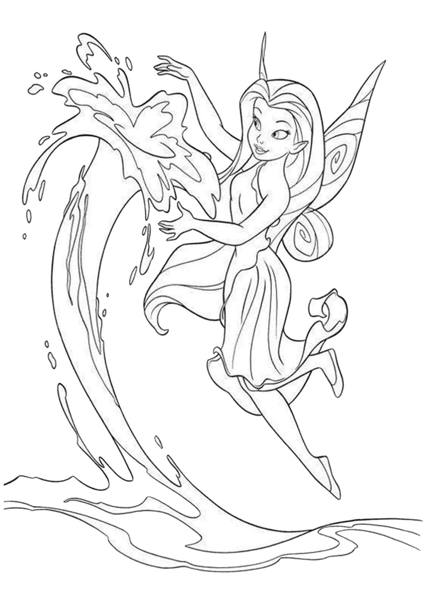 물을 가진 요정 coloring page