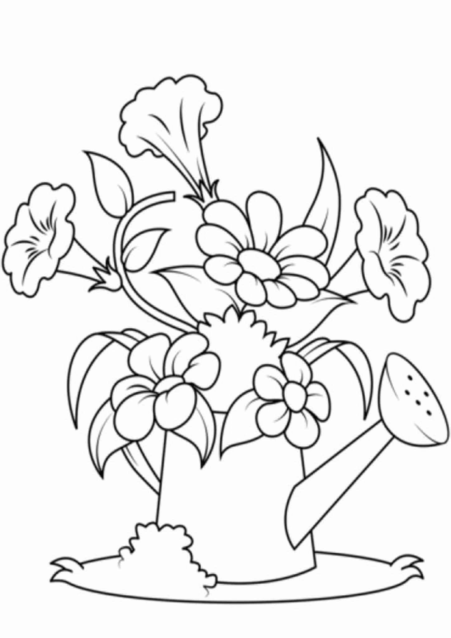 물뿌리개 속의 꽃 – 31장 coloring page