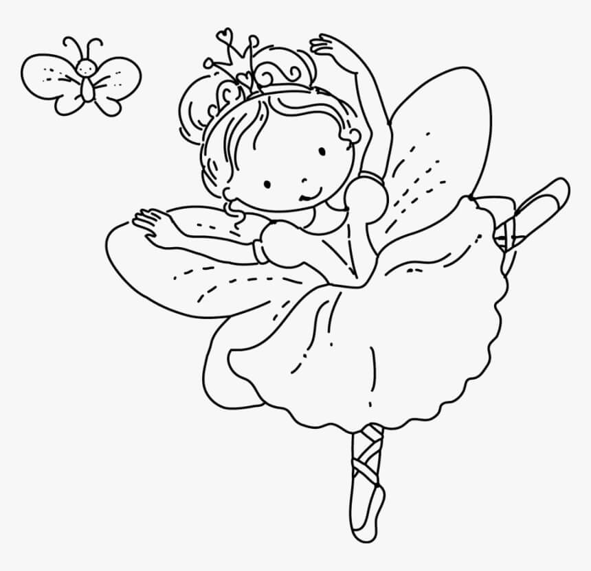 나비와 요정 공주 coloring page