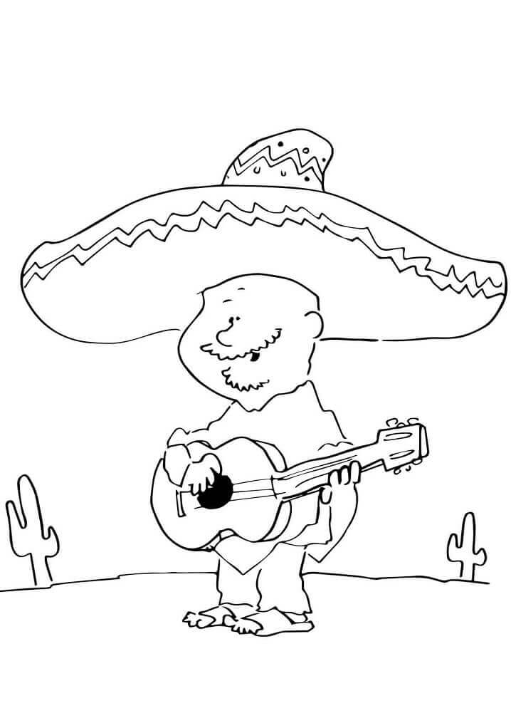남자 멕시코 기타 연주