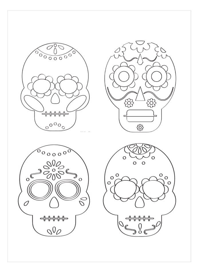 네 개의 해골 coloring page