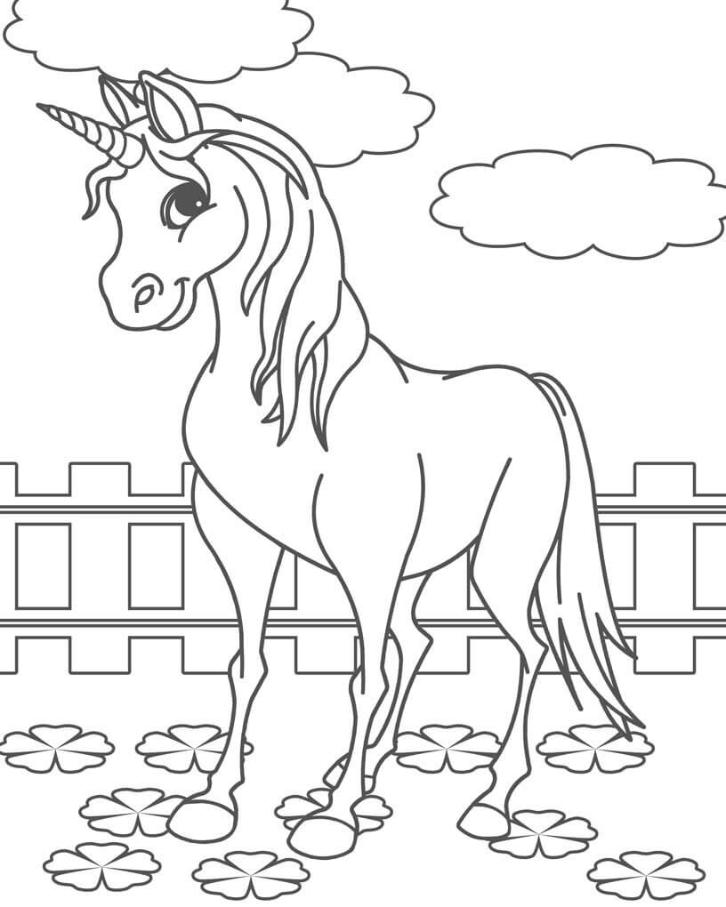 농장의 유니콘 coloring page