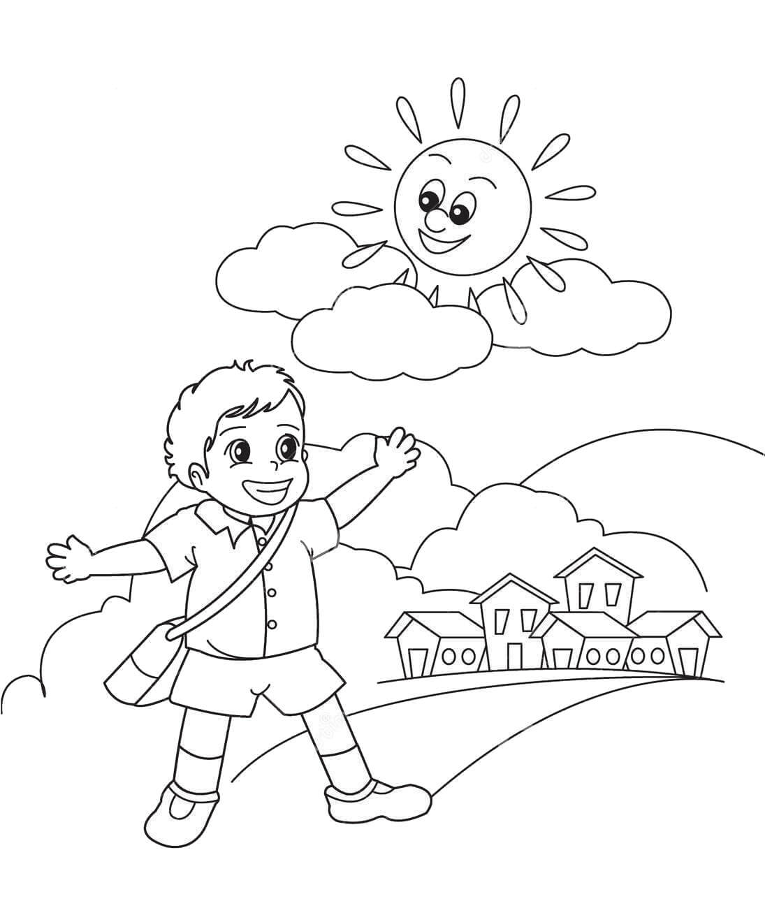 펀소년과 태양 coloring page
