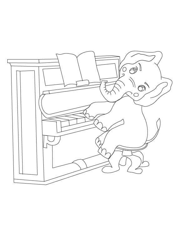 피아노를 치는 코끼리