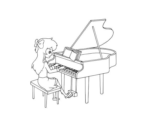 피아노를 치는 소녀