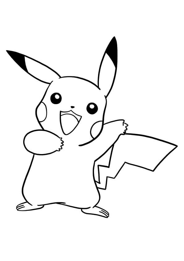 Pikachu is Shooking Hands coloring page