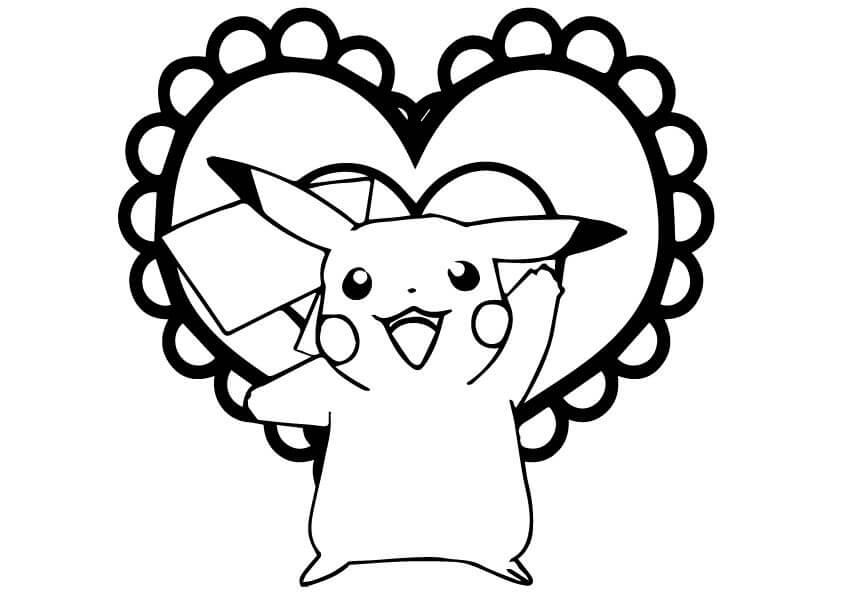 Pikachu Lovers coloring page