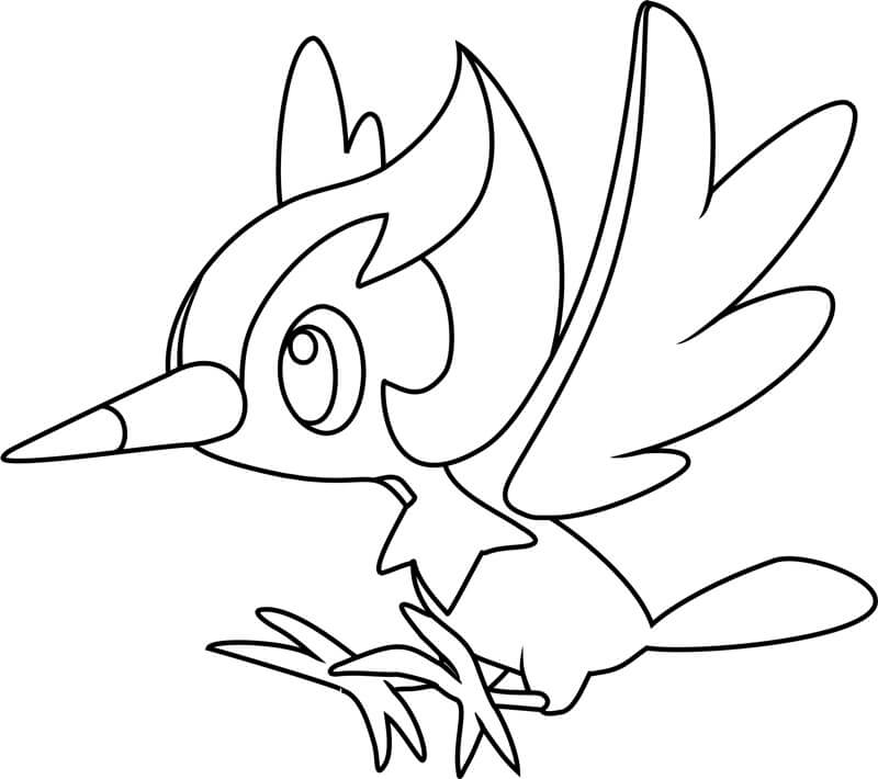 Pikipek in Flight coloring page