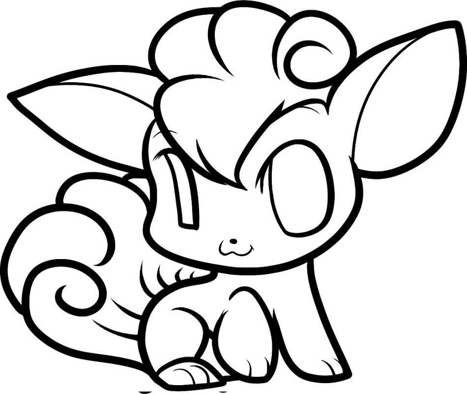 Pokemon Chibi Vulpix coloring page