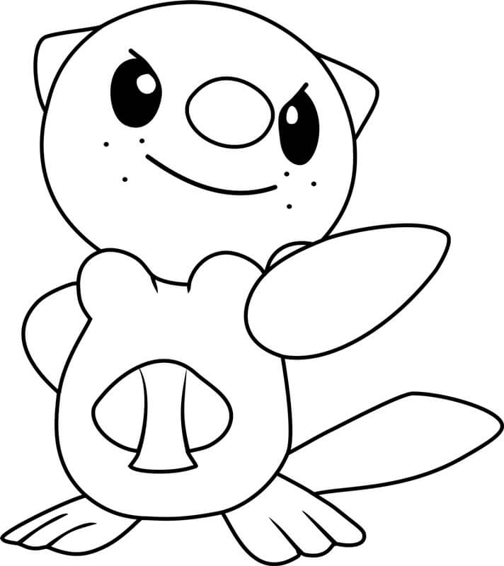 Pokemon Happy Oshawott coloring page