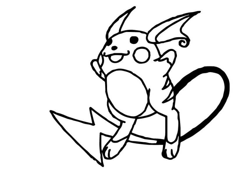 Raichu Jumping coloring page
