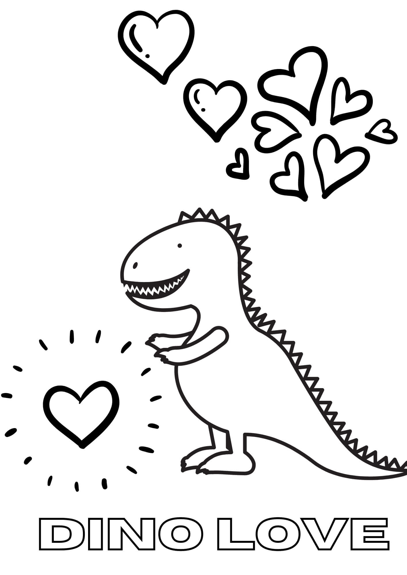 사랑에 빠진 공룡 coloring page